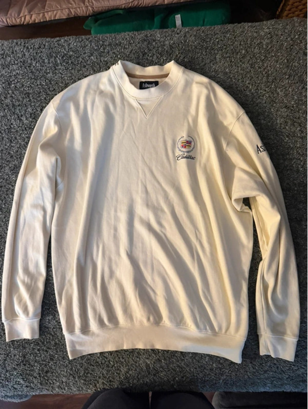 Ashworth Cream Cadillac Embroidered Sweatshirt